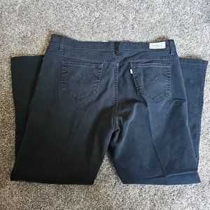 Levi's Night Blues Black Womens 20M Jeans Boot Cut White Tab Rhinestone Pockets